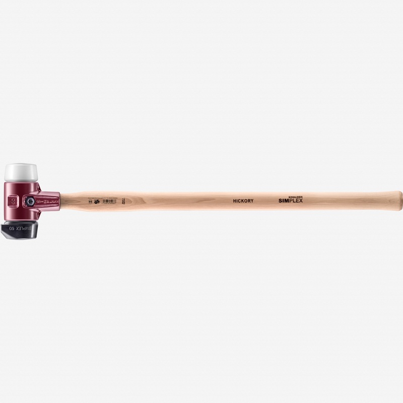 Halder Simplex Long Handle Mallet with Superplastic/STAND-UP Black Rubber Inserts and Cast Iron Housing, 2.36" / 67.02 oz.