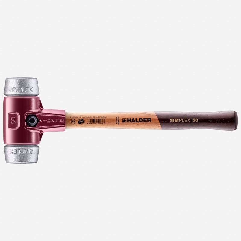 Halder Simplex Mallet with Aluminum Inserts and Cast Iron Housing , 1.97" / 48.68 oz.