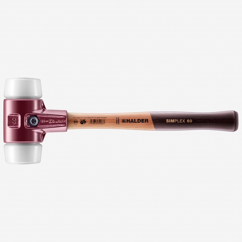 Halder Simplex Mallet with Superplastic Inserts  and Cast Iron Housing, 2.36" / 50.79 oz.
