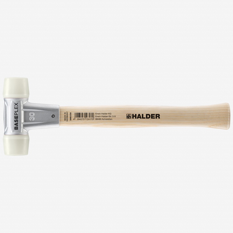 Halder Baseplex Mallet with Nylon Face Inserts and Zinc Die Cast Housing, 3.74" / 12.7 oz.
