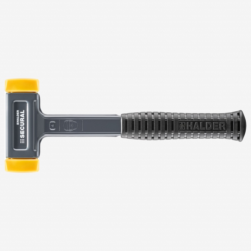 Halder Secural Dead Blow Hammer with Polyurethane Face Inserts and Steel Housing, 1.57" / 23.99 oz.