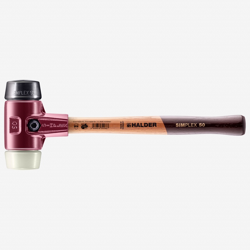Halder Simplex Mallet with Black Rubber/Nylon Inserts and Cast Iron Housing, 1.97" / 40.21 oz.