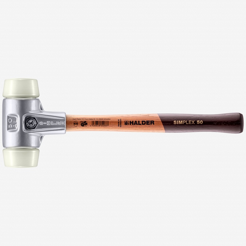 Halder Simplex Mallet with Nylon Inserts and Lightweight Aluminum Housing, 1.97" / 25.4 oz.