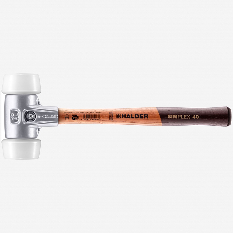 Halder Simplex Mallet with Oversized Superplastic Inserts and Lightweight Alumimum Housing, 1.97" / 15.17 oz.