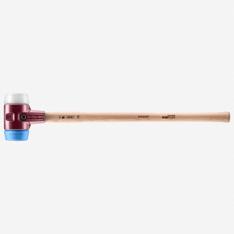 Halder Simplex Sledge Hammer with Soft Blue Rubber/Superplastic Inserts and Cast Iron Housing, 3.15" / 110.41 oz.