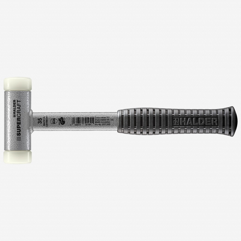Halder Supercraft Dead Blow, Non-Rebounding Hammer with Nylon Face Inserts and Steel Housing, 1.38" / 24.34 oz.