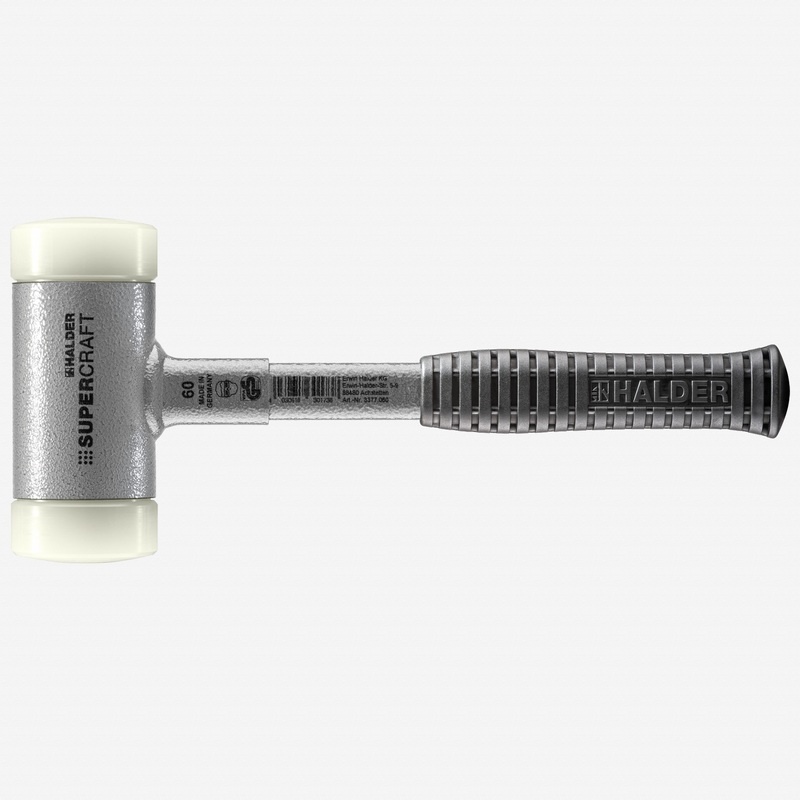 Halder Supercraft Dead Blow, Non-Rebounding Hammer with Nylon Face Inserts and Steel Housing, 2.36" / 61.73 oz.