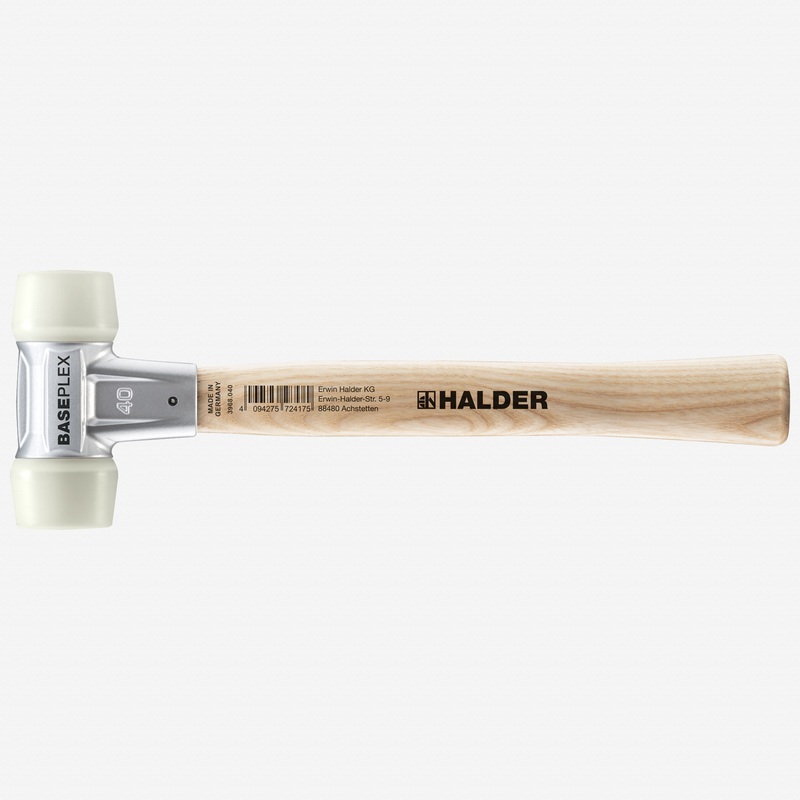 Halder Baseplex Mallet with Nylon Face Inserts and Zinc Die Cast Housing, 4.06" / 17.99 oz.