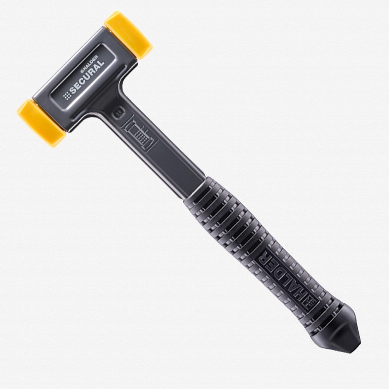 Halder Secural Plus Dead Blow Hammer with Polyurethane Face Inserts and Steel Housing, Pointed Handle, 1.57" / 23.99 oz.
