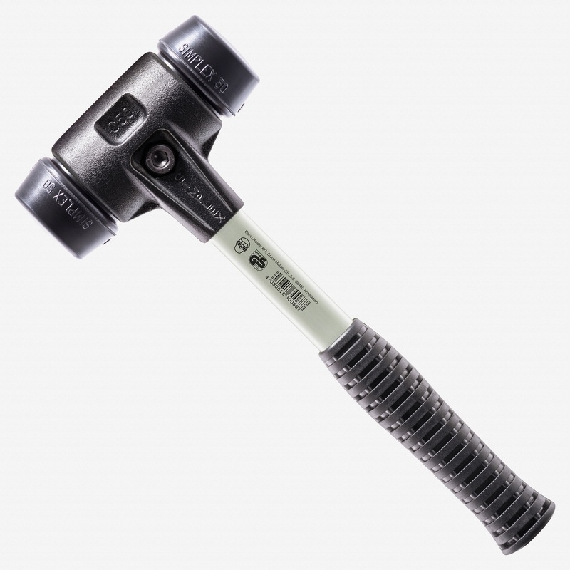 Halder Simplex Mallet with Black Rubber Inserts and Heavy Duty Reinforced Housing, 3.15" / 120.64 oz.