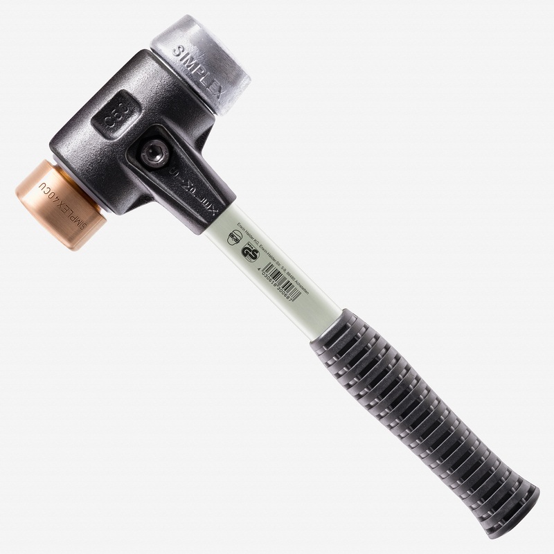 Halder Simplex Mallet with Copper/Aluminum Inserts and Heavy Duty Reinforced Housing, 1.18" / 20.81 oz.