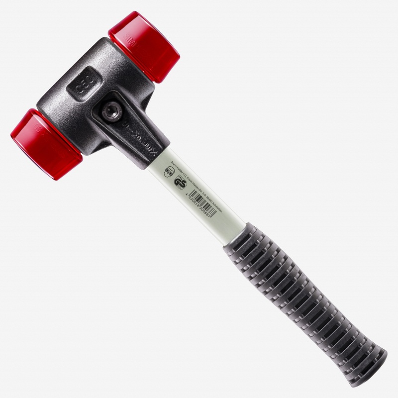 Halder Simplex Mallet with Red Acetate Plastic Inserts and Heavy Duty Reinforced Housing, 1.97" / 43.39 oz.