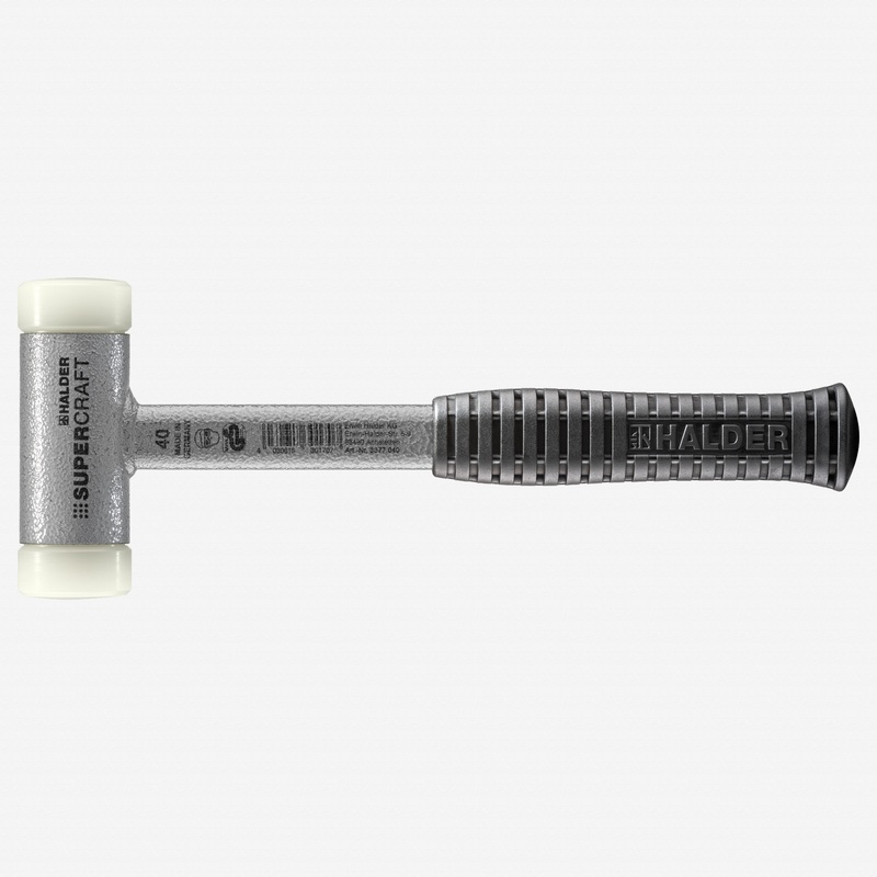 Halder Supercraft Dead Blow, Non-Rebounding Hammer with Nylon Face Inserts and Steel Housing, 1.57" / 28.4 oz.