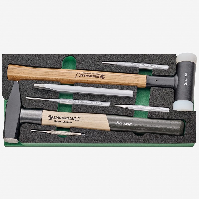 Stahlwille TCS 6 821/7 Striking Tool, Chisels, and Punch Set in Foam Inlay, 8 Pieces