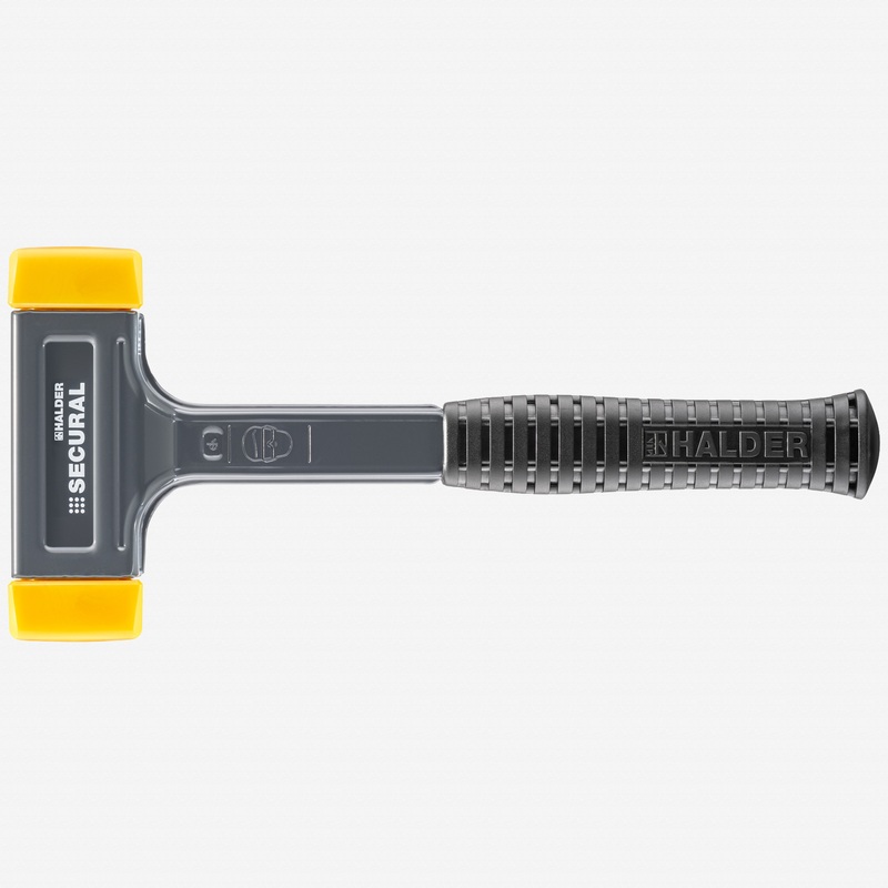 Halder Secural Dead Blow Hammer with Polyurethane Face Inserts and Steel Housing, 1.77" / 35.27 oz.