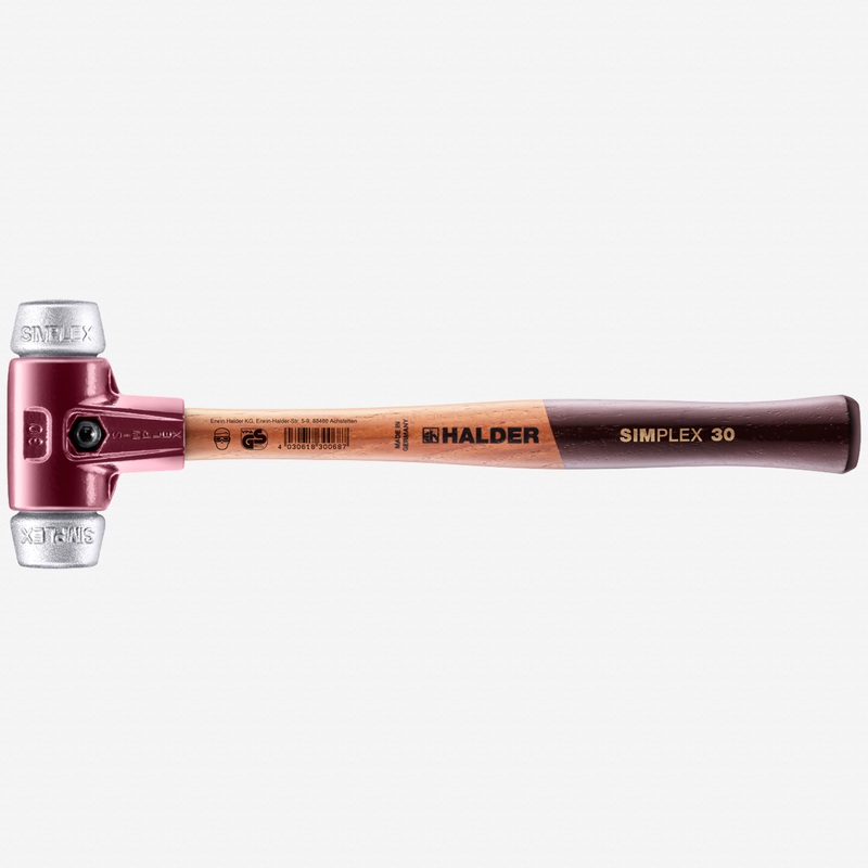 Halder Simplex Mallet with Aluminum Inserts and Cast Iron Housing , 1.18" / 14.11 oz.