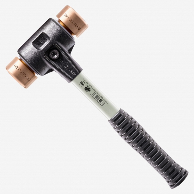 Halder Simplex Mallet with Copper Inserts and Heavy Duty Reinforced Housing, 1.18" / 24.34 oz.