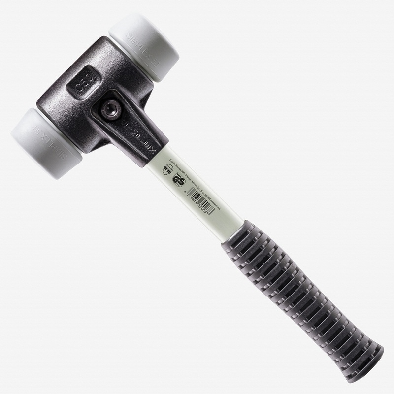 Halder Simplex Mallet with Non-Marring Grey Rubber Inserts and Heavy Duty Reinforced Housing, 3.15" / 114.99 oz.