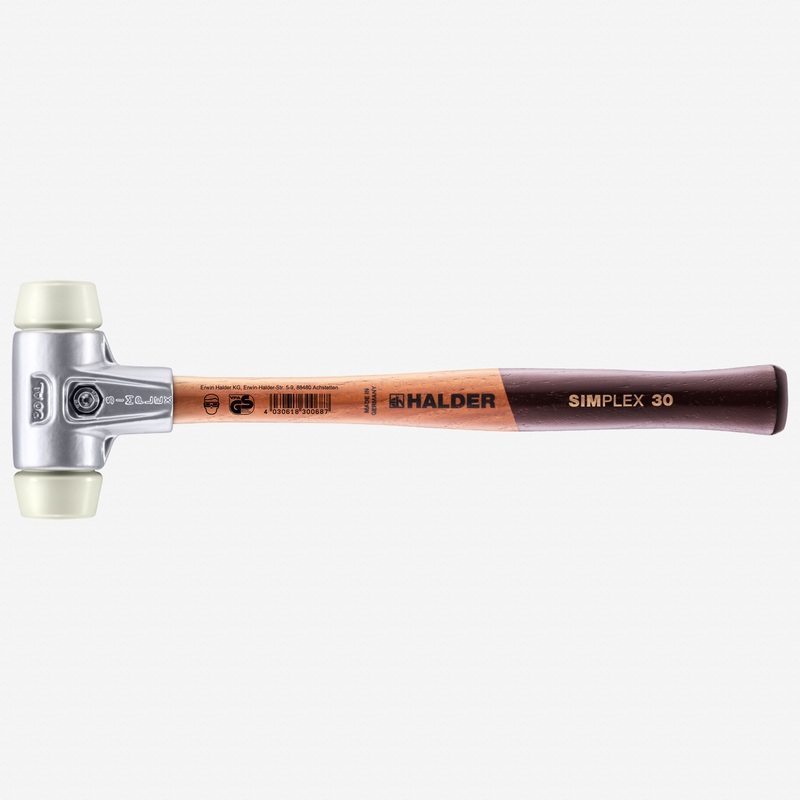 Halder Simplex Mallet with Nylon Inserts and Lightweight Aluminum Housing, 1.18" / 7.58 oz.