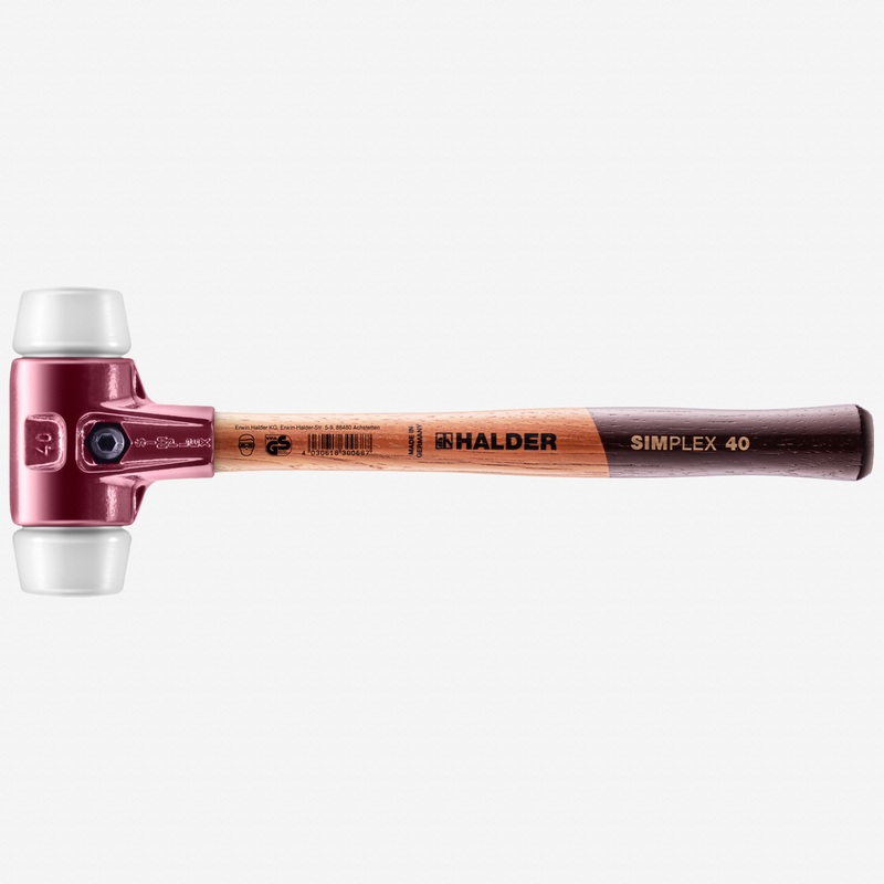 Halder Simplex Mallet with Superplastic Inserts  and Cast Iron Housing, 1.57" / 21.52 oz.