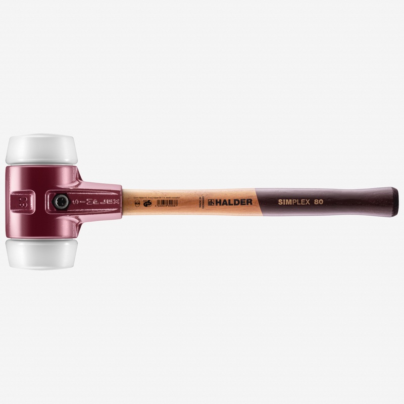 Halder Simplex Mallet with Superplastic Inserts  and Cast Iron Housing, 3.15" / 93.83 oz.