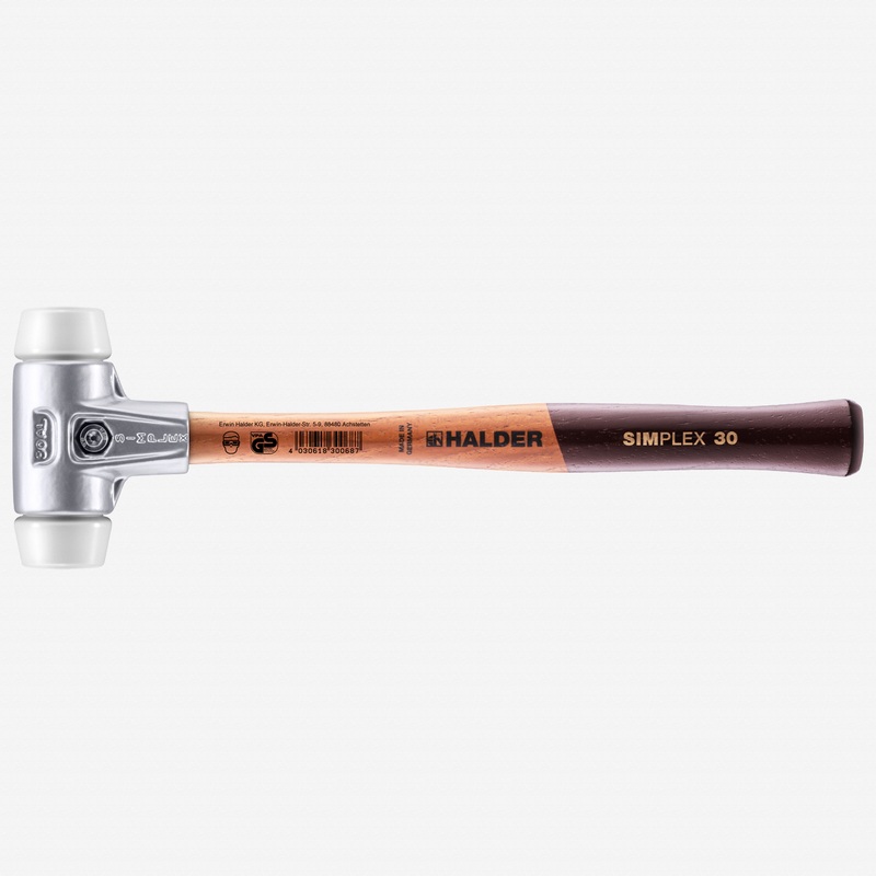 Halder Simplex Mallet with Superplastic Inserts and Lightweight Aluminum Housing, 1.18" / 7.58 oz.