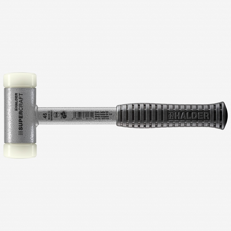 Halder Supercraft Dead Blow, Non-Rebounding Hammer with Nylon Face Inserts and Steel Housing, 1.77" / 32.98 oz.