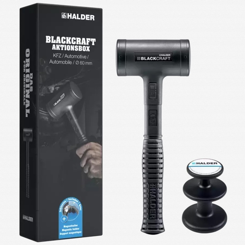 Halder Blackcraft D60 Mallet + Magnetic Holder Automotive Set, 2 Pieces