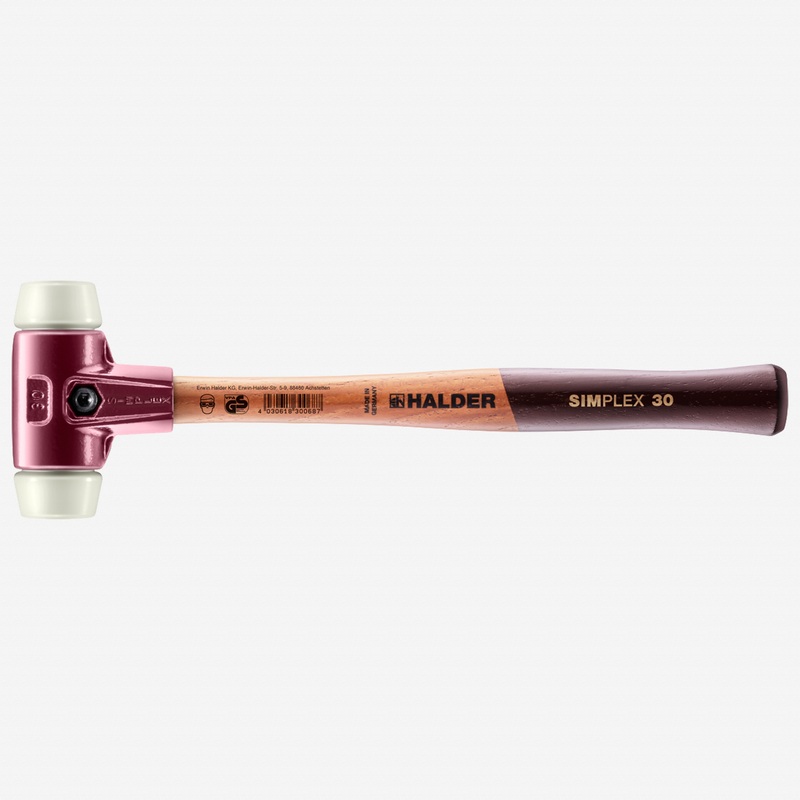 Halder Simplex Mallet with Nylon Inserts and Cast Iron Housing, 1.18" / 11.99 oz.