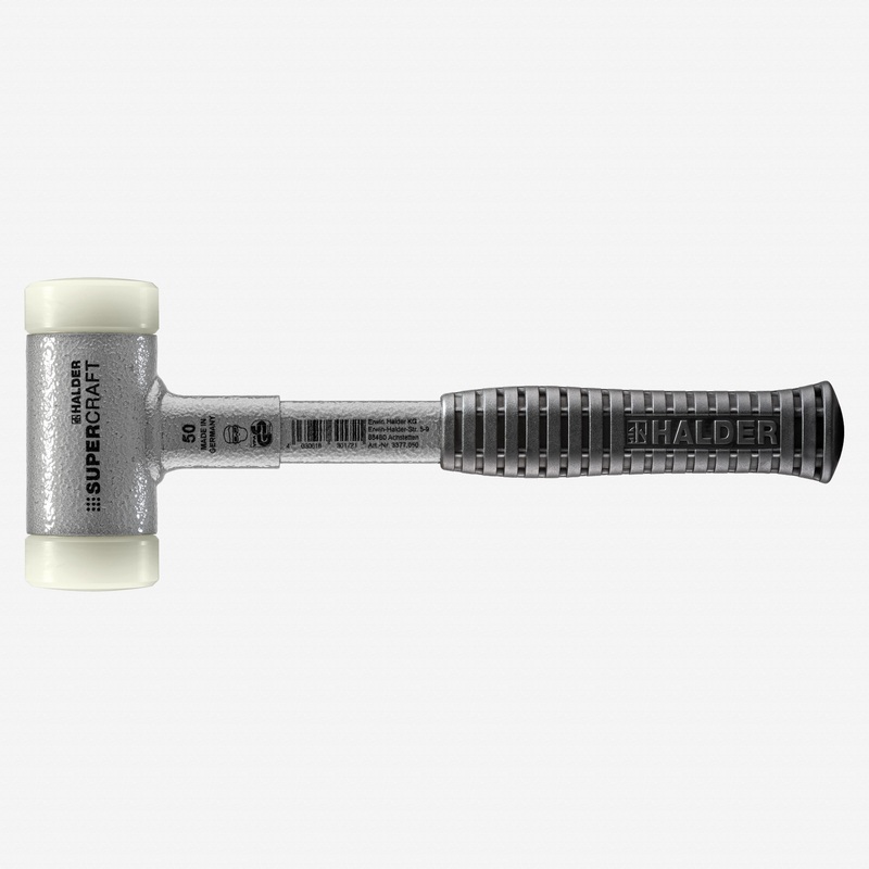 Halder Supercraft Dead Blow, Non-Rebounding Hammer with Nylon Face Inserts and Steel Housing, 1.97" / 40.57 oz.