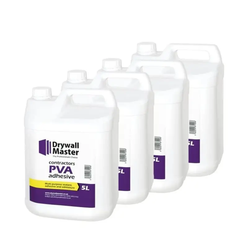 Drywall Master Contractors PVA Adhesive Multi Purpose Sealant & Admixture 5L Pack of 4