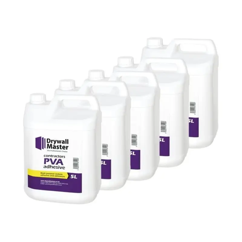 Drywall Master Contractors PVA Adhesive Multi Purpose Sealant & Admixture 5L Pack of 5