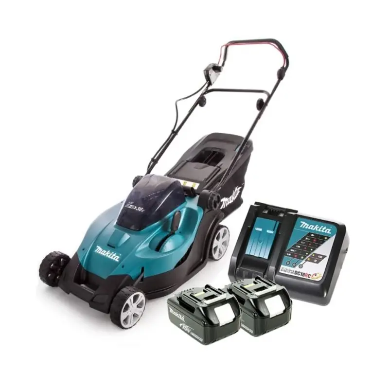 Makita DLM431 18V Twin LXT Lawn Mower 430mm With 2 x 6.0Ah Batteries & Charger