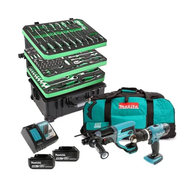 Makita DLX2025 18v Twin Pack 118Pc 3 Layer Tool Trolley
