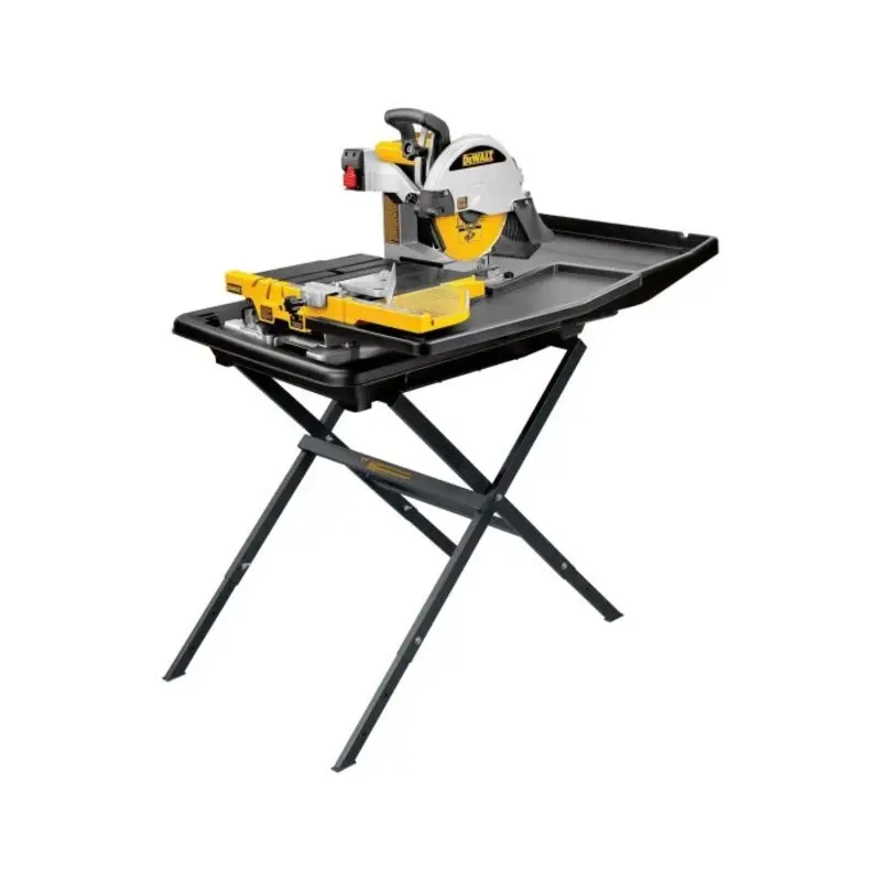 DeWalt D24000 250mm Corded 1600W Wet Tile Saw 240V With Slide Table & Leg Stand