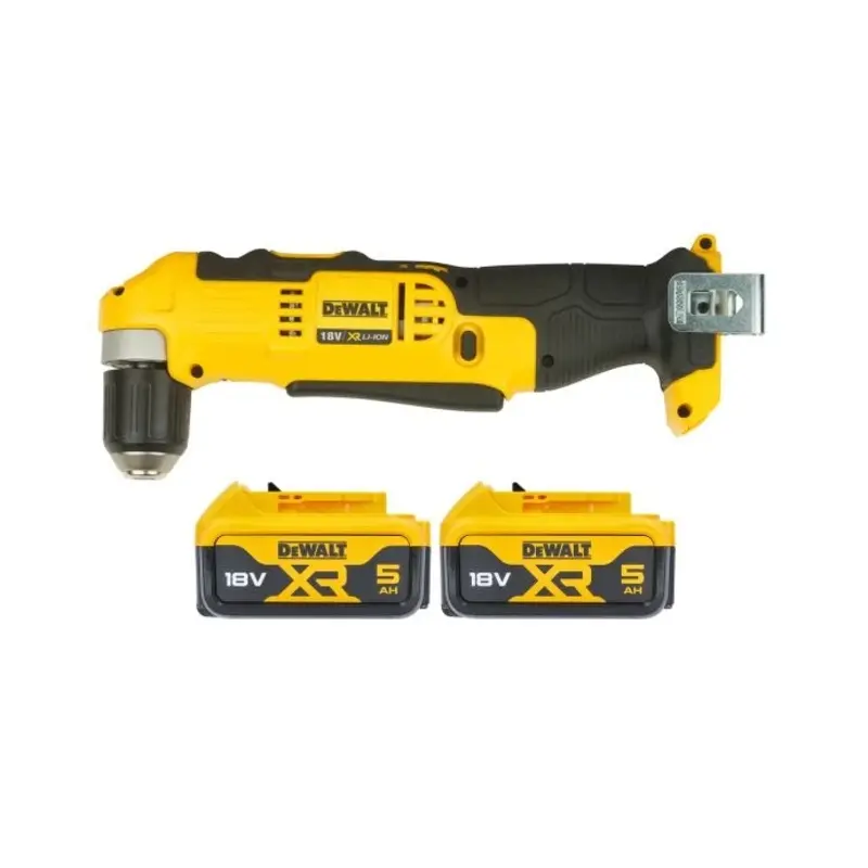 DeWalt DCD740 18V XR Li-ion Cordless 2-Speed Angle Drill With 2 x 5.0Ah Batteries