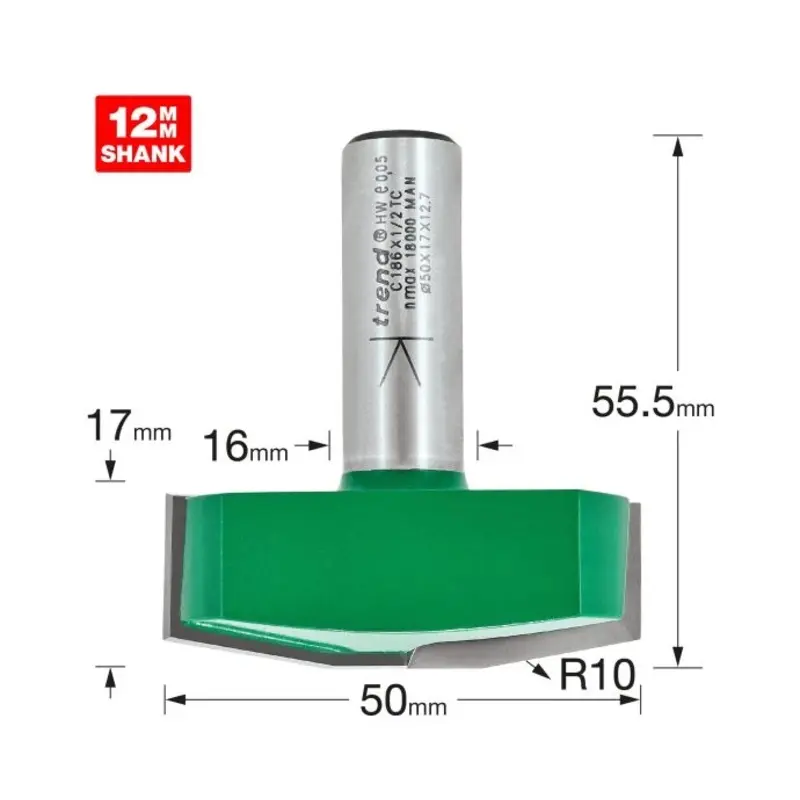 TREND Bevel panel raiser 10 degrees 50mm diameter
