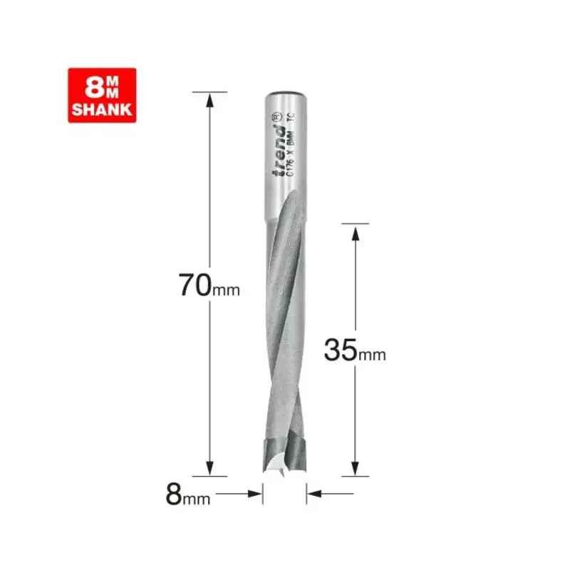 TREND Dowel drill 8mm x 35mm cut