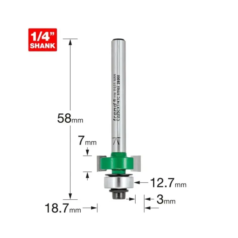 TREND Guided plain pile cutter 7x3mm