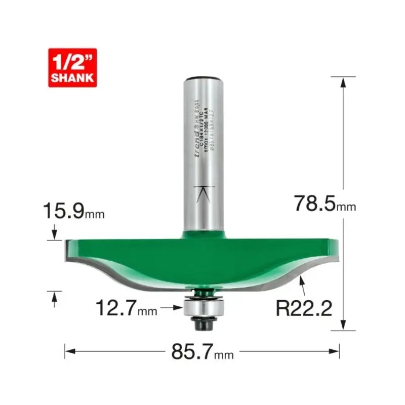 TREND Ogee panel mould cutter 22mm radius 86mm diameter