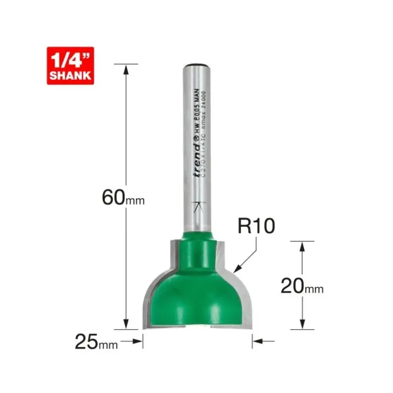 TREND Sash bar ovolo joint cutter 10mm radius