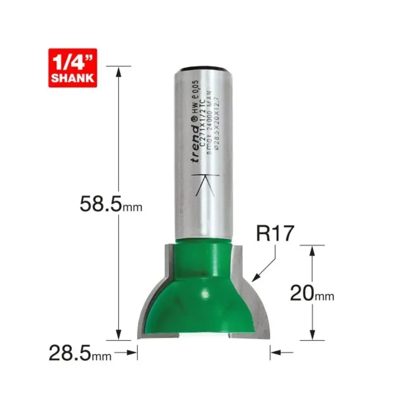 TREND Sash bar ovolo joint cutter 17mm radius
