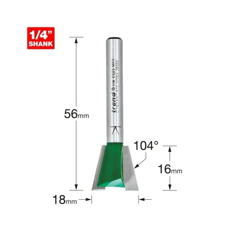 TREND Dovetail 18mm diameter x 104 degrees