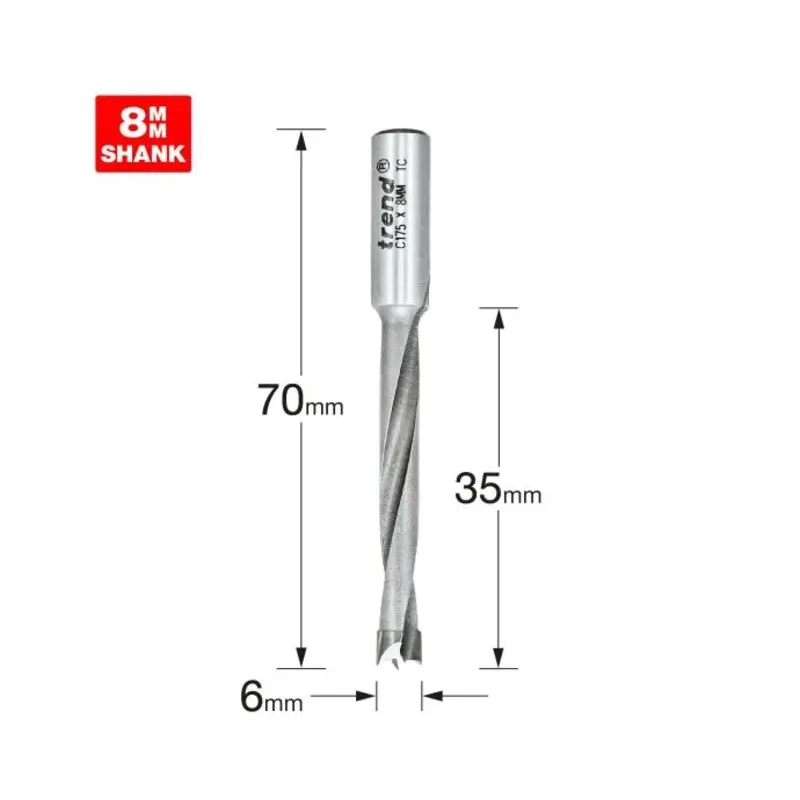 TREND Dowel drill 6mm x 35mm cut