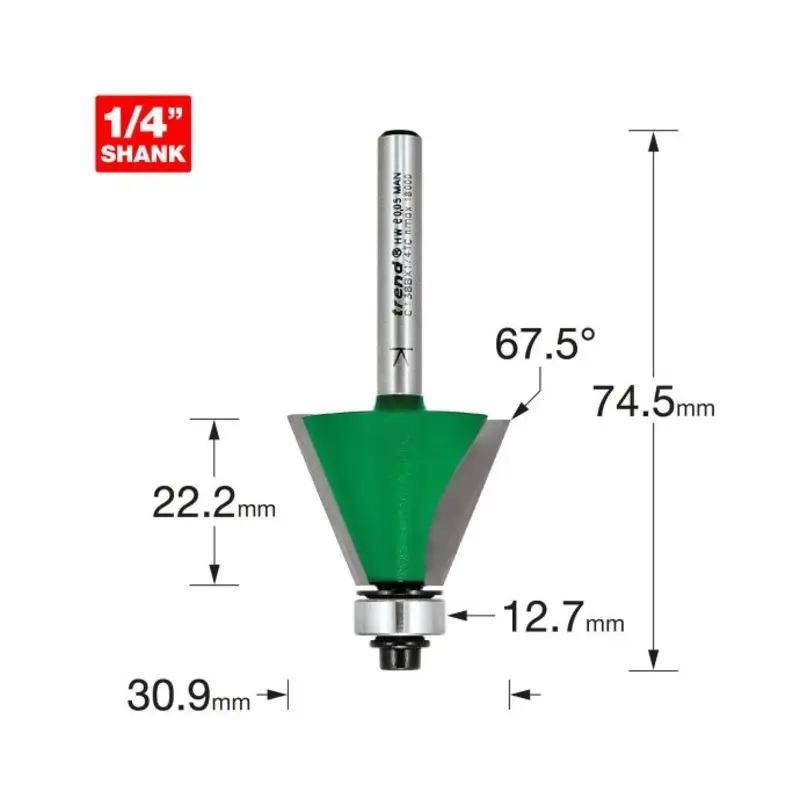 TREND Self guided chamfer 67.5 degrees x 22.2mm cut