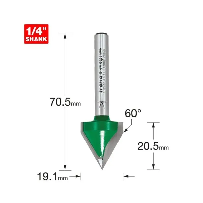 TREND Chamfer v groove cutter 60 degrees