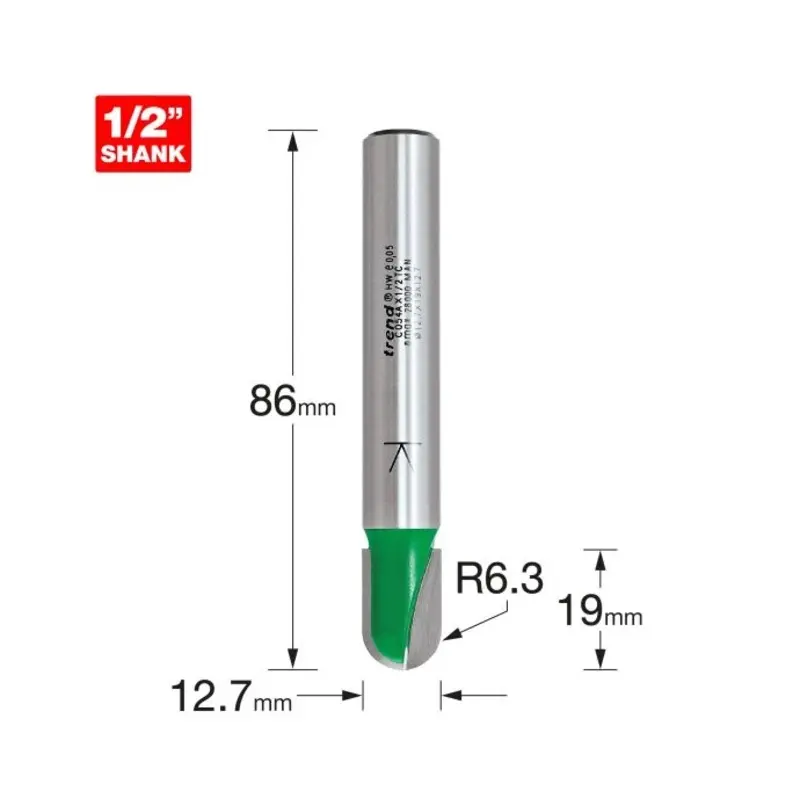 TREND Cove radius 6.35mm x 19mm cut
