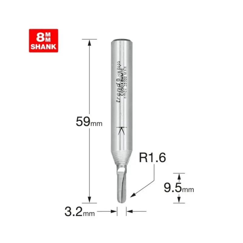 TREND Radius 1.6mm radius x 3.2mm diameter