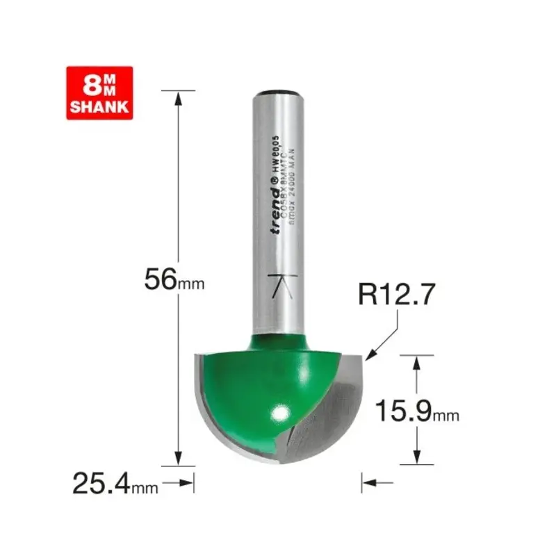 TREND Radius 12.7mm radius x 25.4mm diameter