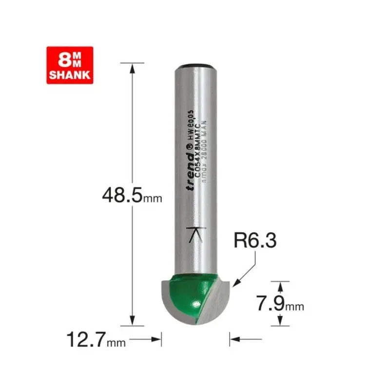 TREND Radius 6.3mm radius x 12.7mm diameter